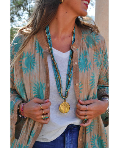 Turquoise Palm Tree Necklace