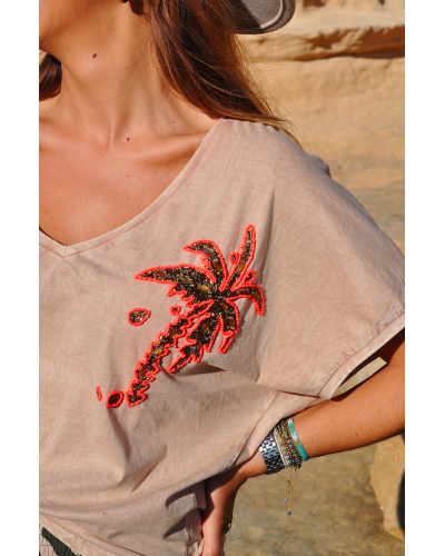 Camiseta Palmera Estampada