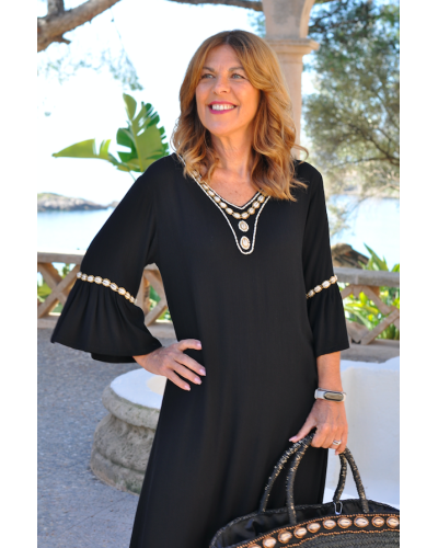 Shell Black Dress