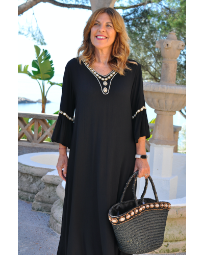 Shell Black Dress