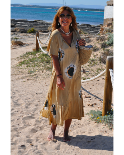 Karasi Beige Tie Dye Dress