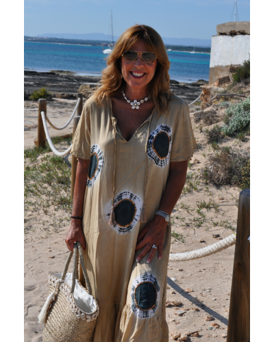 Vestido Karasi Tie dye Beige