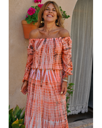 Top Hailo Tie Dye Coral