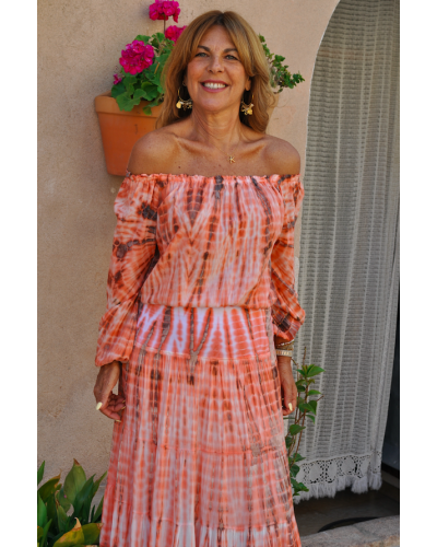 Top Hailo Tie Dye Coral