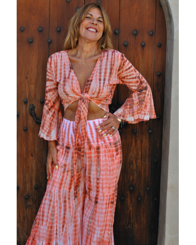 Top Viola Tie Dye Coral