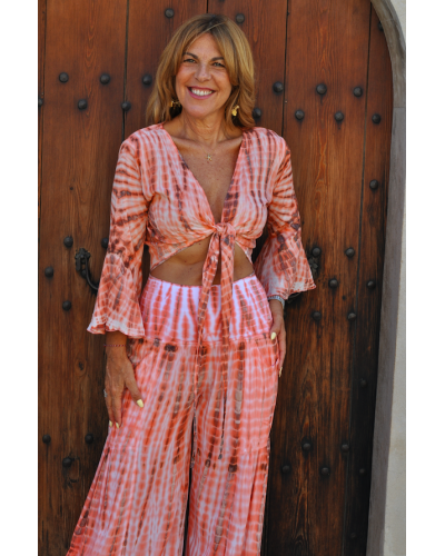 Top Viola Tie Dye Coral