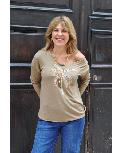 Beige Palm Tree T-shirt