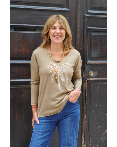 Beige Palm Tree T-shirt