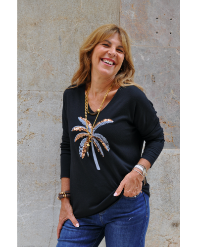 Camiseta Palmera Negra