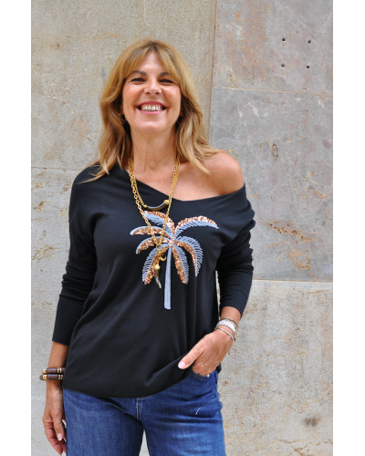 Camiseta Palmera Negra