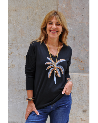 Camiseta Palmera Negra