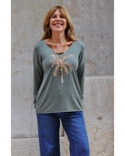 Camiseta Palmera Verde
