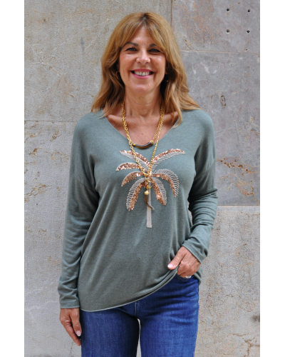 Camiseta Palmera Verde