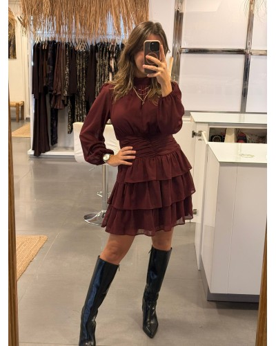 Vestido Poly Burdeos