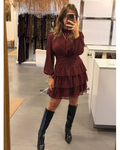 Vestido Poly Burdeos