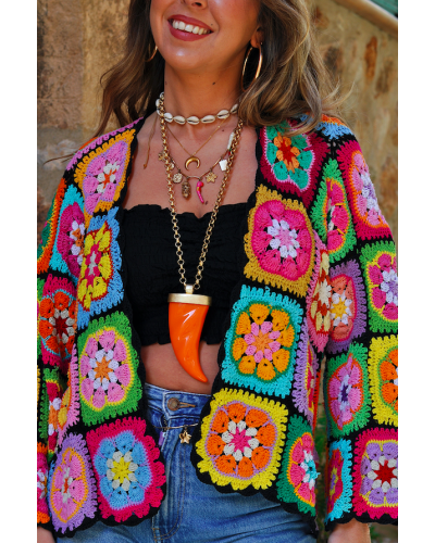 Orange Horn Necklace
