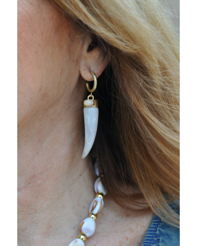Pendientes Cuernos blancos