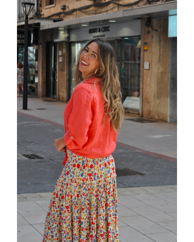 Blusa Leynt Lino Coral