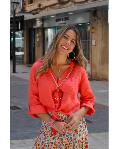 Blusa Leynt Lino Coral
