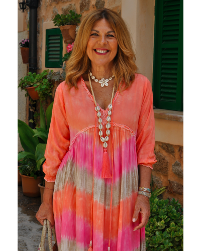 Collar Concha Largo Coral