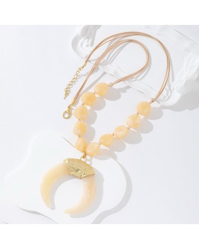 Collar Media Luna Blanco