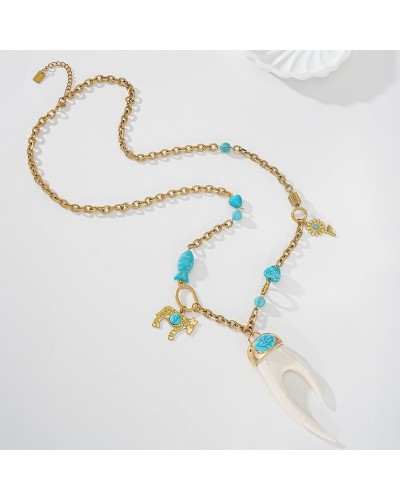 Collar Colmillo Turquesa