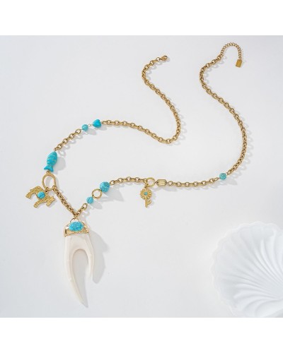 Collar Colmillo Turquesa