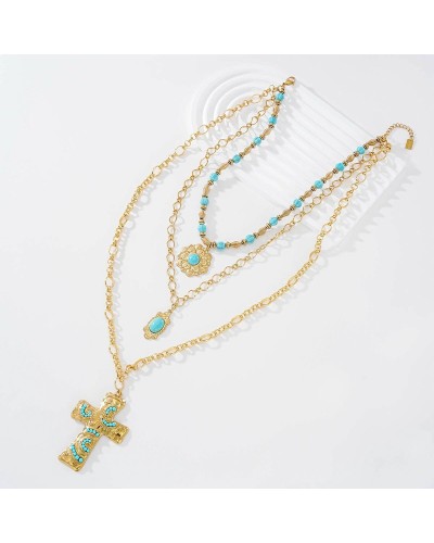 Collar Cruz Turquesa
