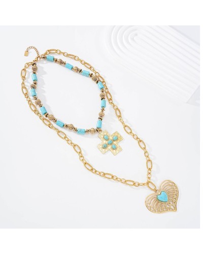 Collar Corazon Turquesa