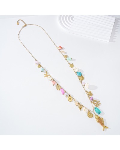 Collar Abalorios Pez Rosa