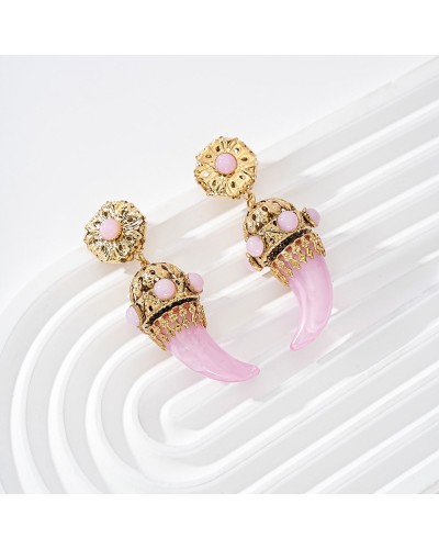 Pendientes India Rosa