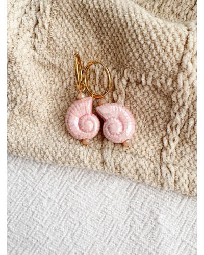 Pendientes Caracola Rosa