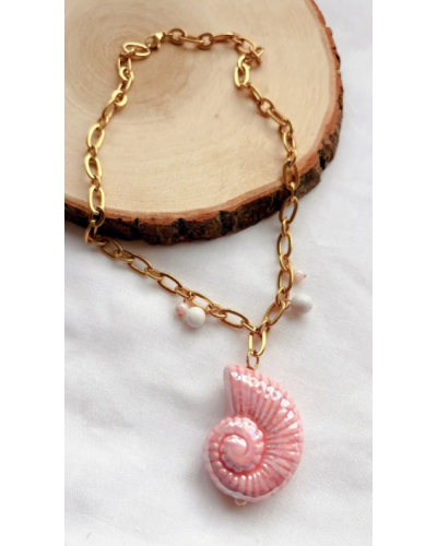 Collar Caracola Rosa