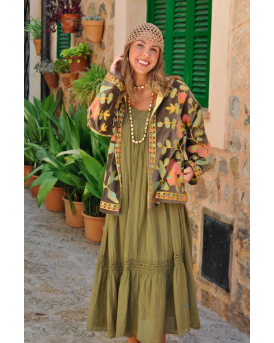 Sanvi Olive Boho Jacket