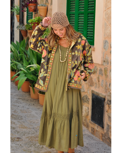 Sanvi Olive Boho Jacket