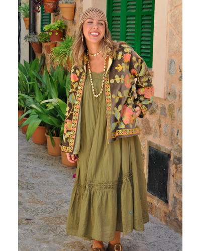 Sanvi Olive Boho Jacket