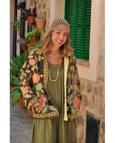 Sanvi Olive Boho Jacket