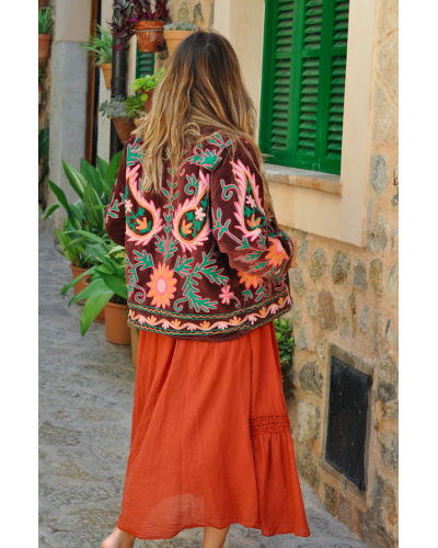 Chaqueta Sanvi Boho Berenjena