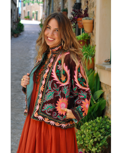 Chaqueta Sanvi Boho Berenjena