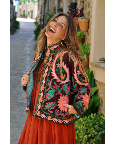Chaqueta Sanvi Boho Berenjena
