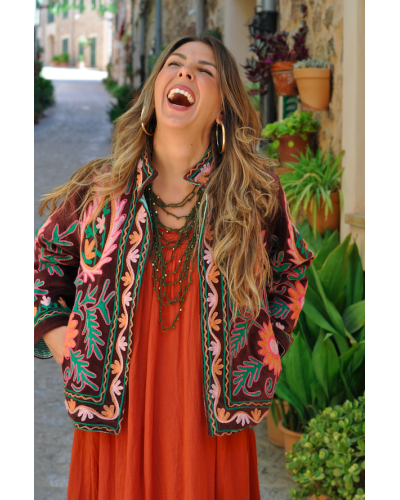 Chaqueta Sanvi Boho Berenjena