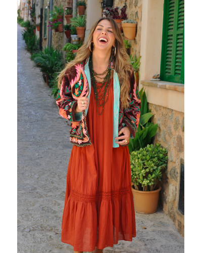 Chaqueta Sanvi Boho Berenjena
