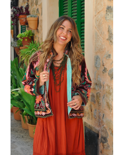 Chaqueta Sanvi Boho Berenjena