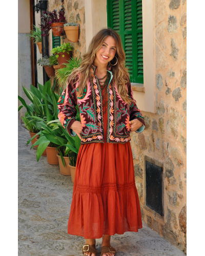 Chaqueta Sanvi Boho Berenjena