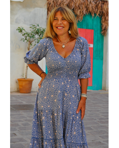 Vestido Mansur Flower Blue