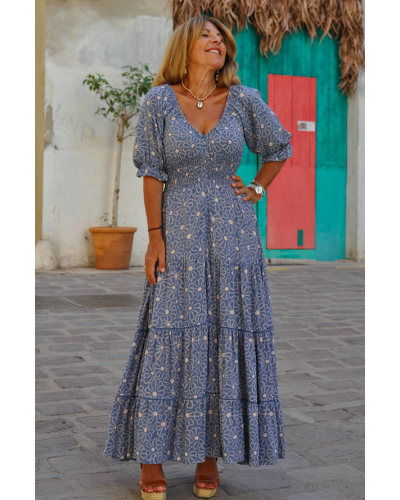 Vestido Mansur Flower Blue