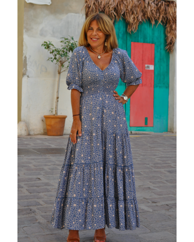 Vestido Mansur Flower Blue