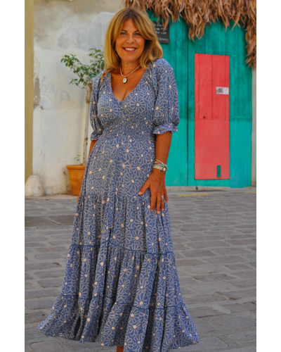 Vestido Mansur Flower Blue