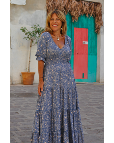 Vestido Mansur Flower Blue