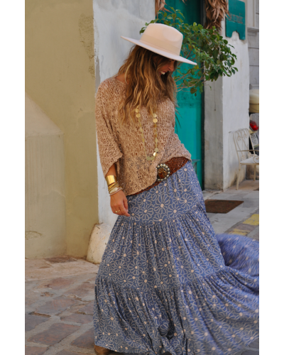 Maria Flower Blue Skirt